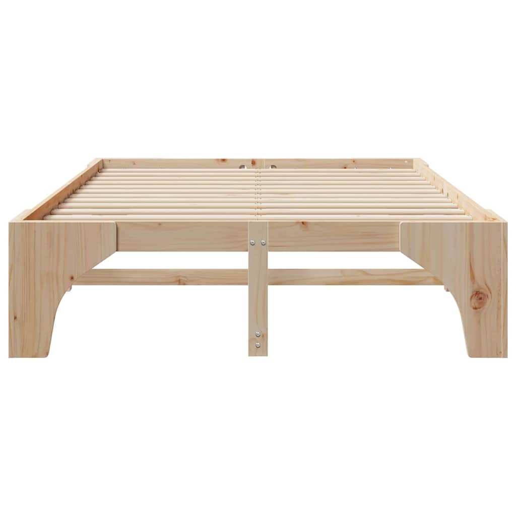 Bed Frame Brown 140 x 200 cm Solid Pine Wood