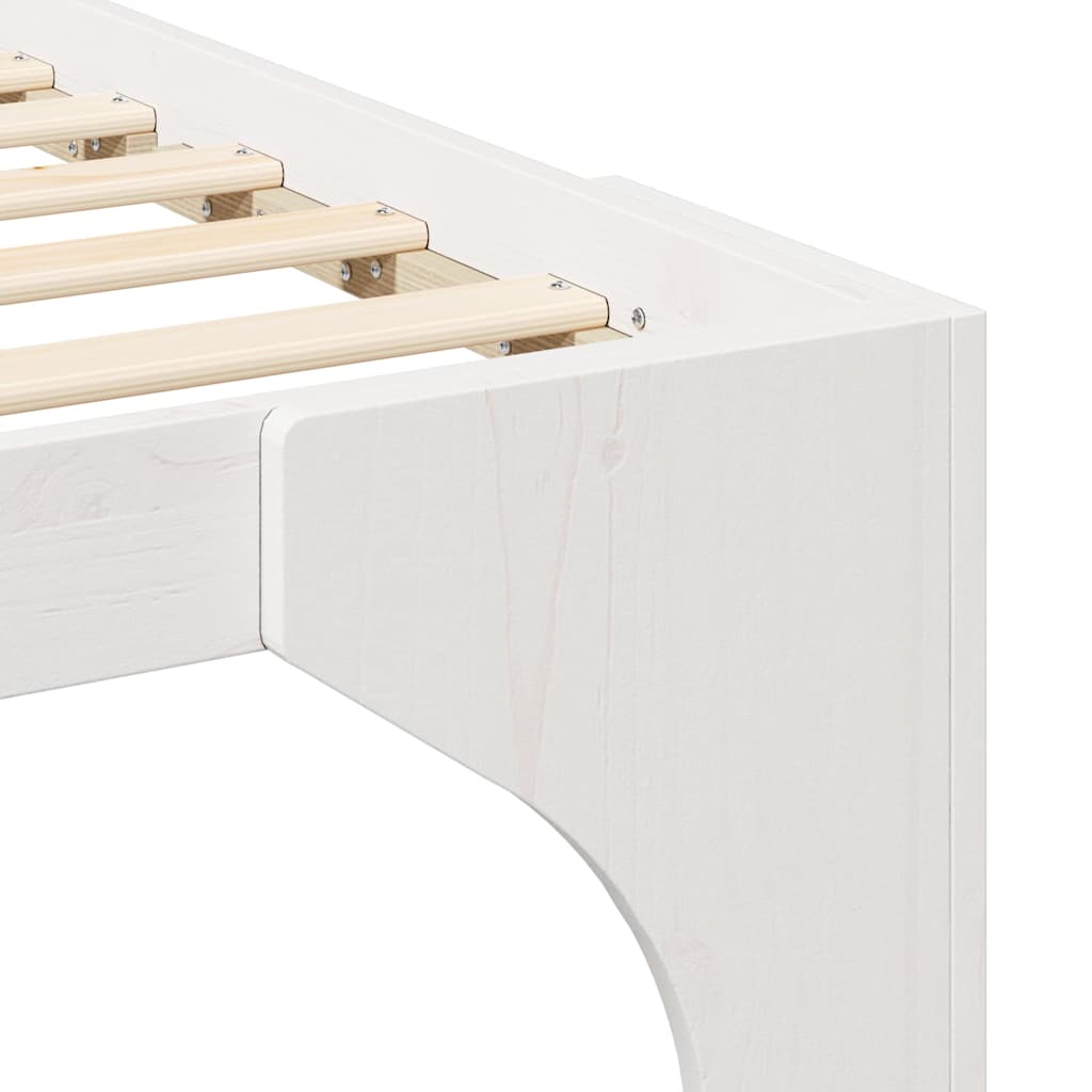 Bed Frame White 140 x 200 cm Solid Pine Wood