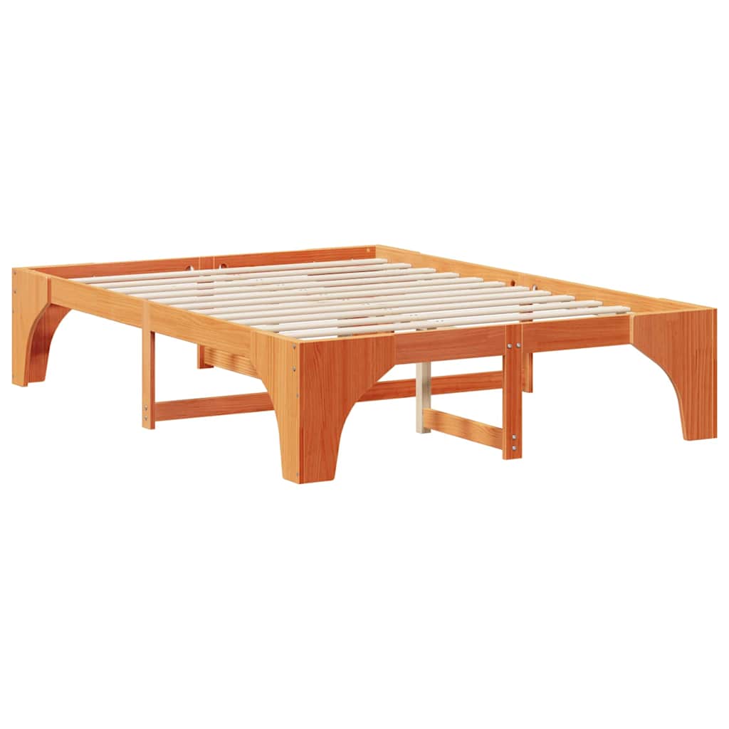 Bed Frame Brown 140 x 200 cm Solid Pine Wood