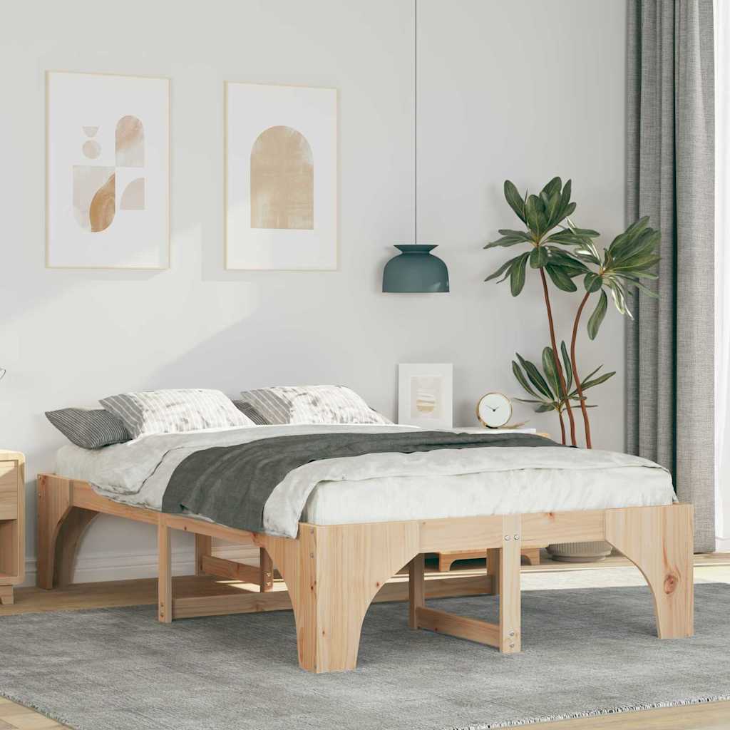 Bed Frame Brown 120 x 200 cm Solid Pine Wood