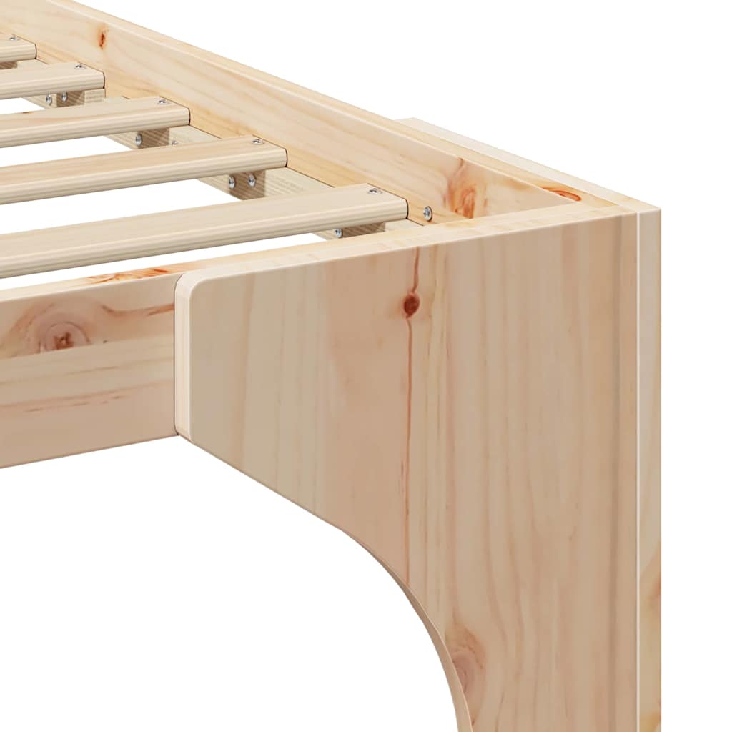 Bed Frame Brown 120 x 190 cm Solid Pine Wood
