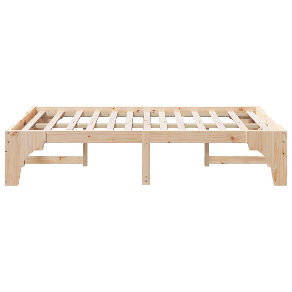 Bed Frame Brown 120 x 190 cm Solid Pine Wood