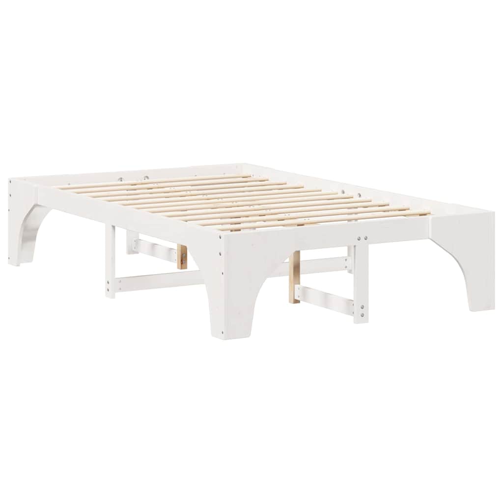 Bed Frame White 120 x 190 cm Solid Pine Wood