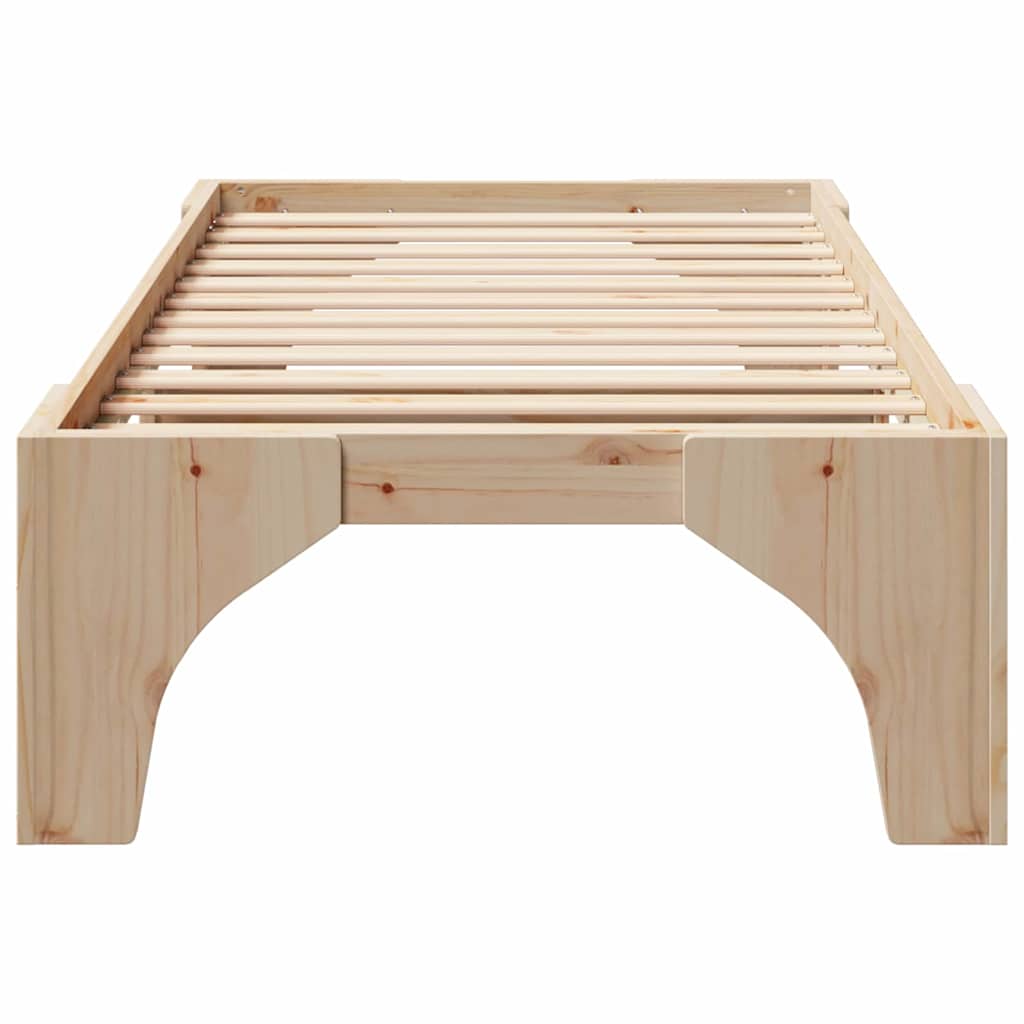 Bed Frame Brown 90 x 200 cm Solid Pine Wood