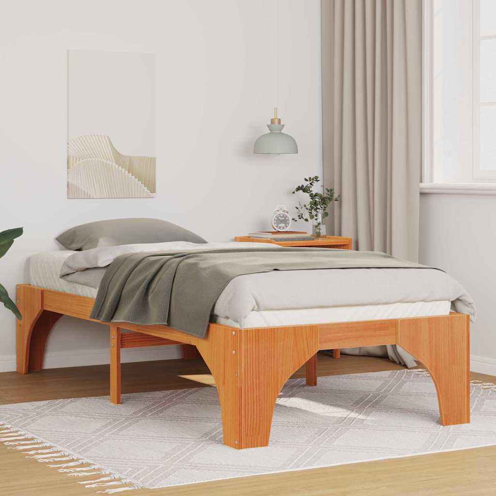 Bed Frame Brown 90 x 200 cm Solid Pine Wood
