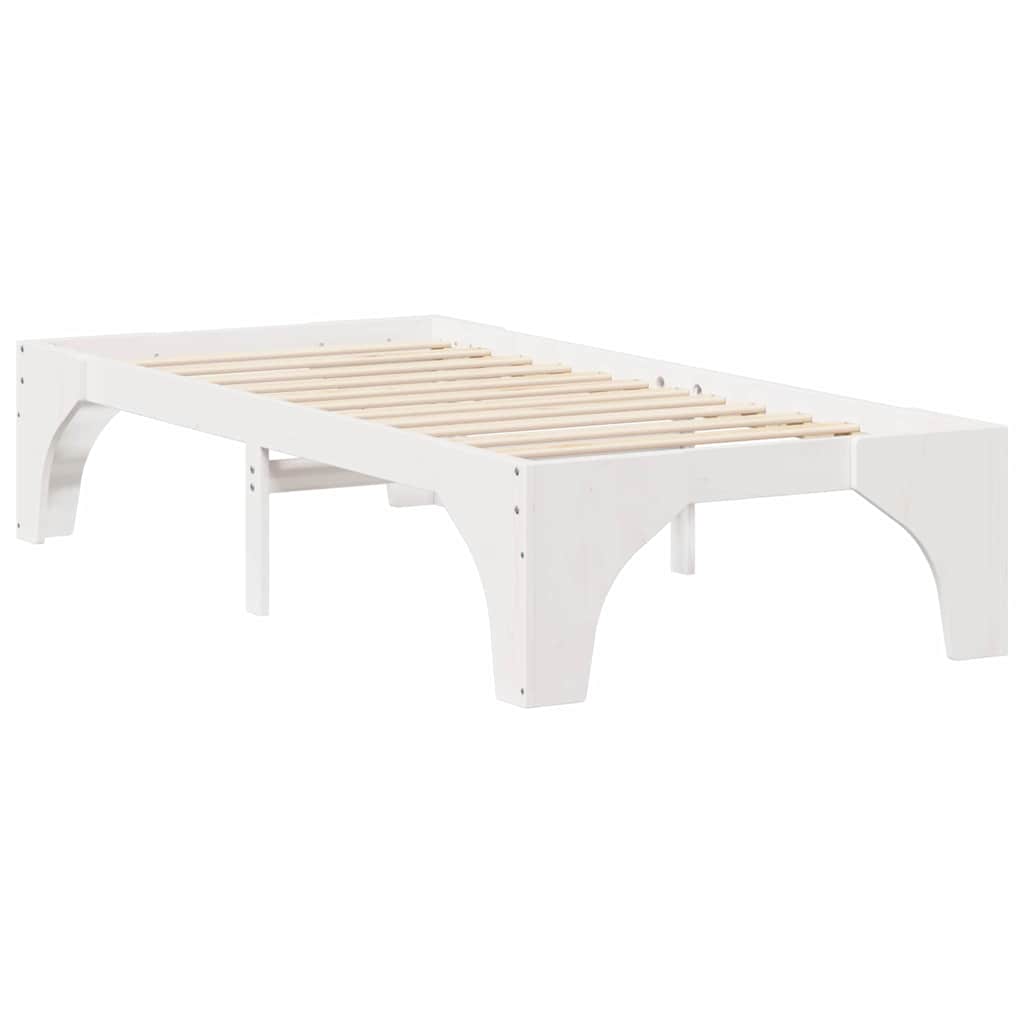 Bed Frame White 80 x 200 cm Solid Pine Wood