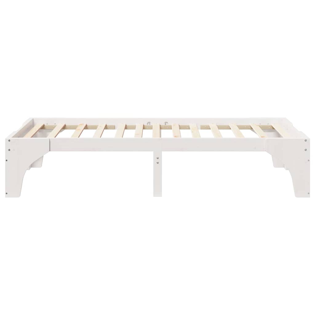 Bed Frame White 80 x 200 cm Solid Pine Wood