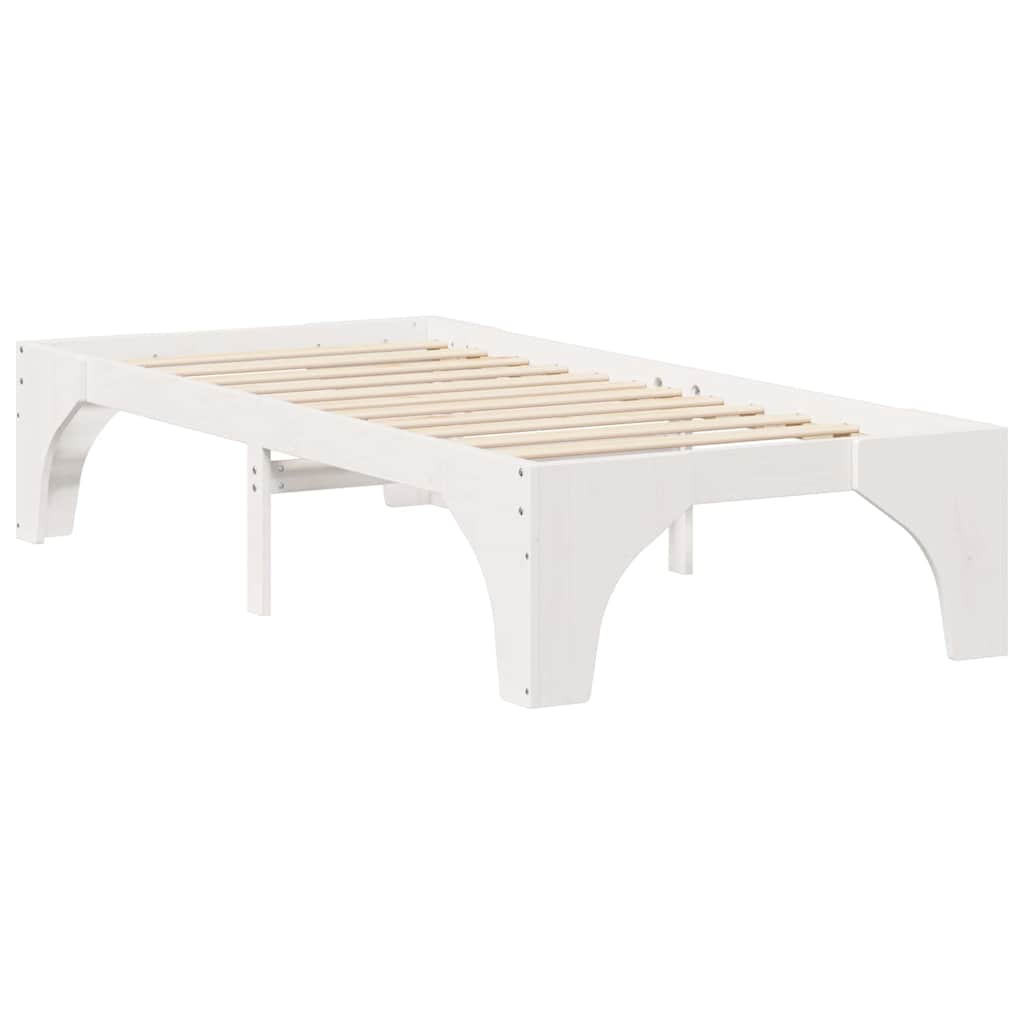 Bed Frame White 90 x 190 cm Solid Pine Wood