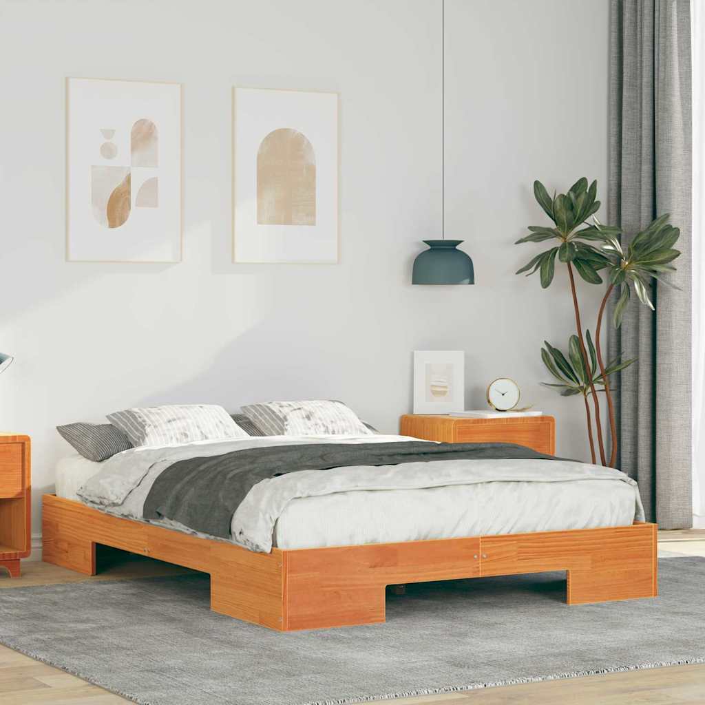 Bed Frame Brown 140 x 190 cm