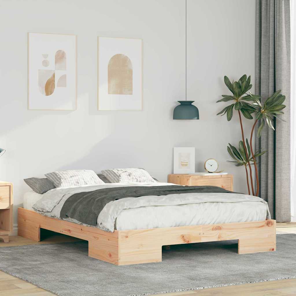 Bed Frame Brown 135 x 190 cm