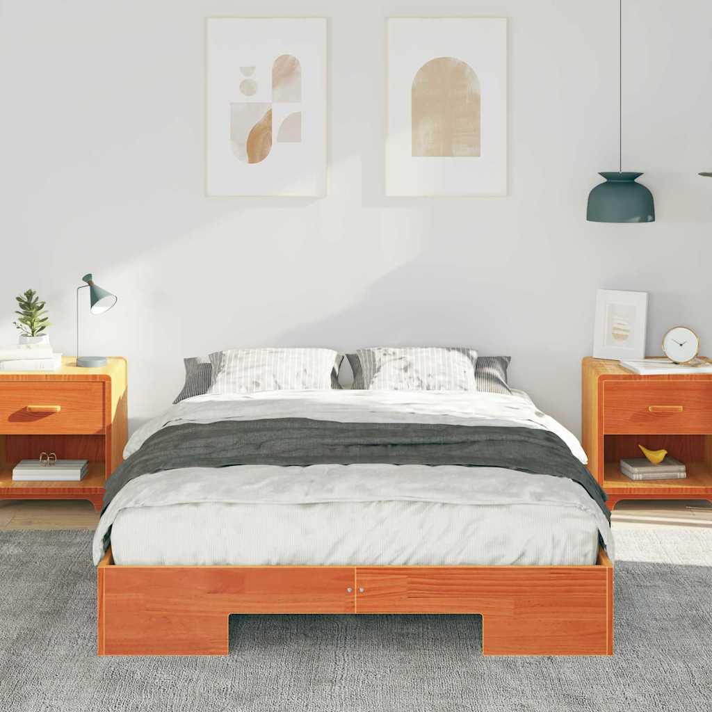 Bed Frame Brown 135 x 190 cm