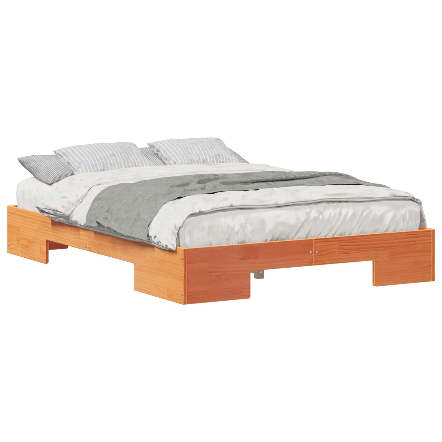 Bed Frame Brown 135 x 190 cm