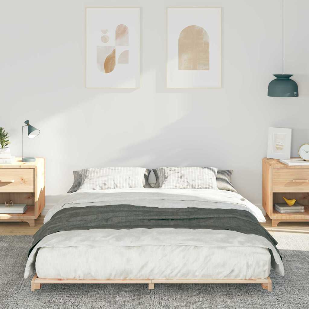 Bed Frame Brown 150 x 200 cm Solid Pine Wood
