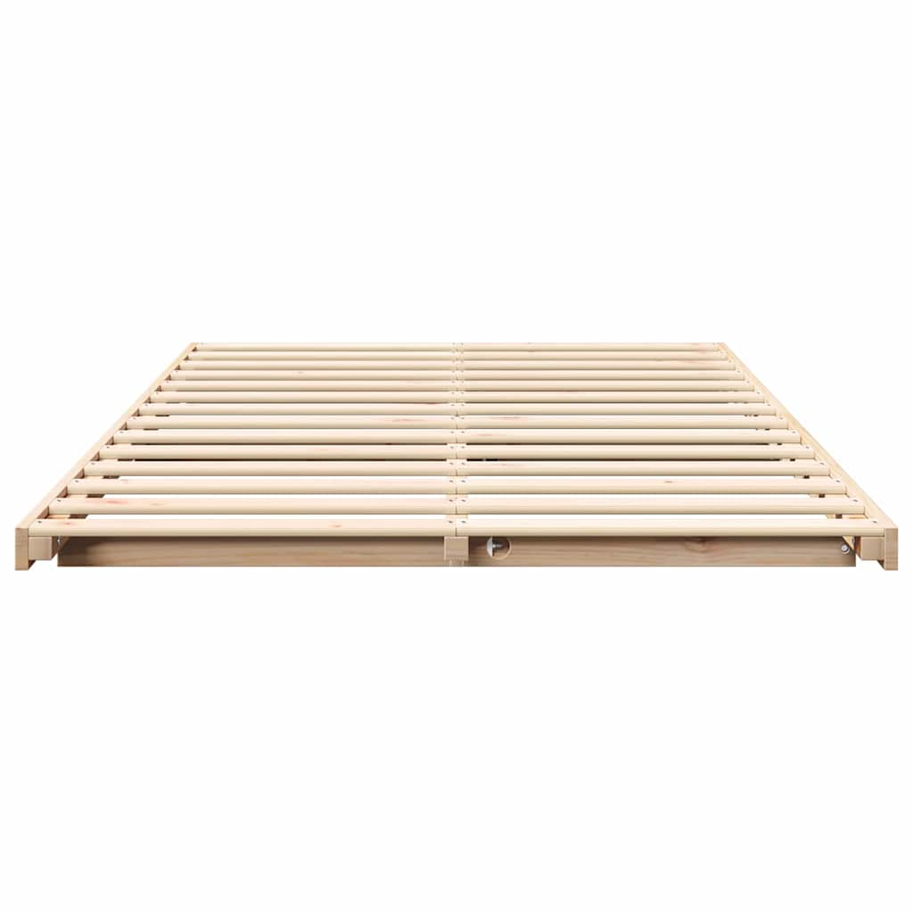 Bed Frame Brown 135 x 190 cm Solid Pine Wood