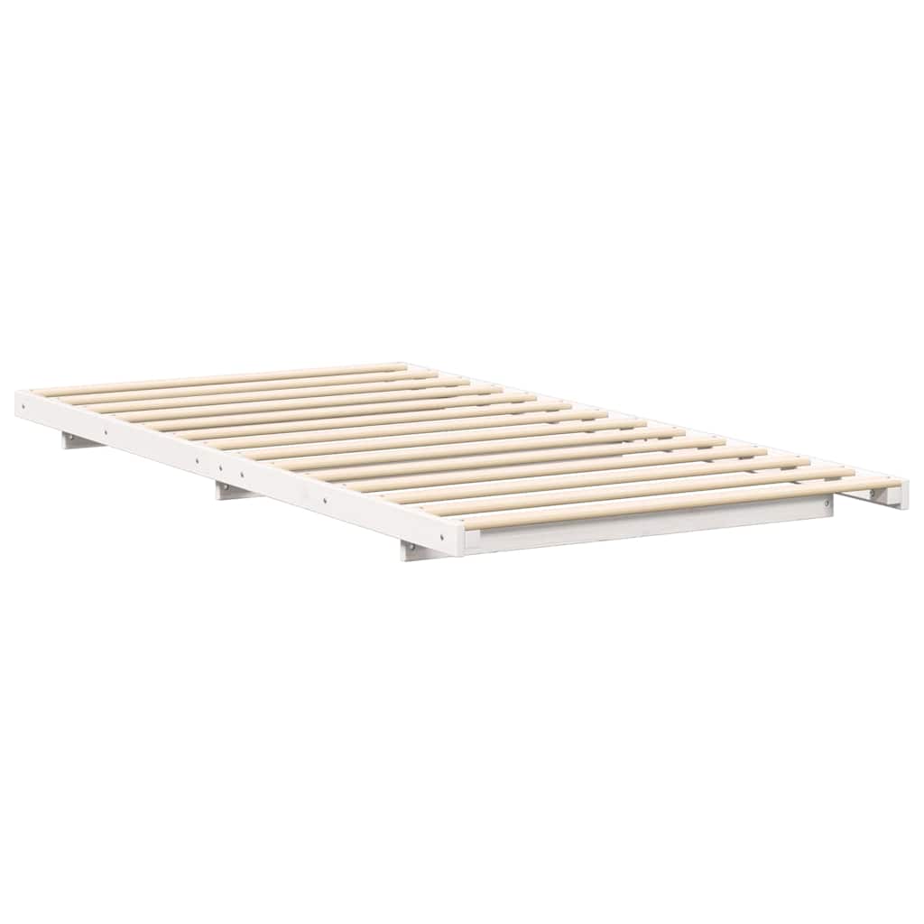 Bed Frame White 80 x 210 cm Solid Pine Wood