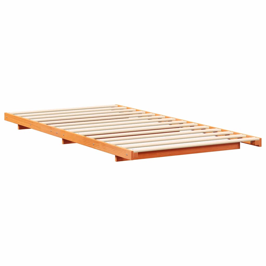 Bed Frame Wax Brown 80 x 210 cm Solid Pine Wood