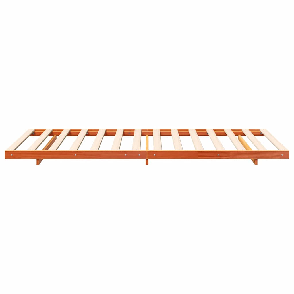 Bed Frame Wax Brown 80 x 210 cm Solid Pine Wood