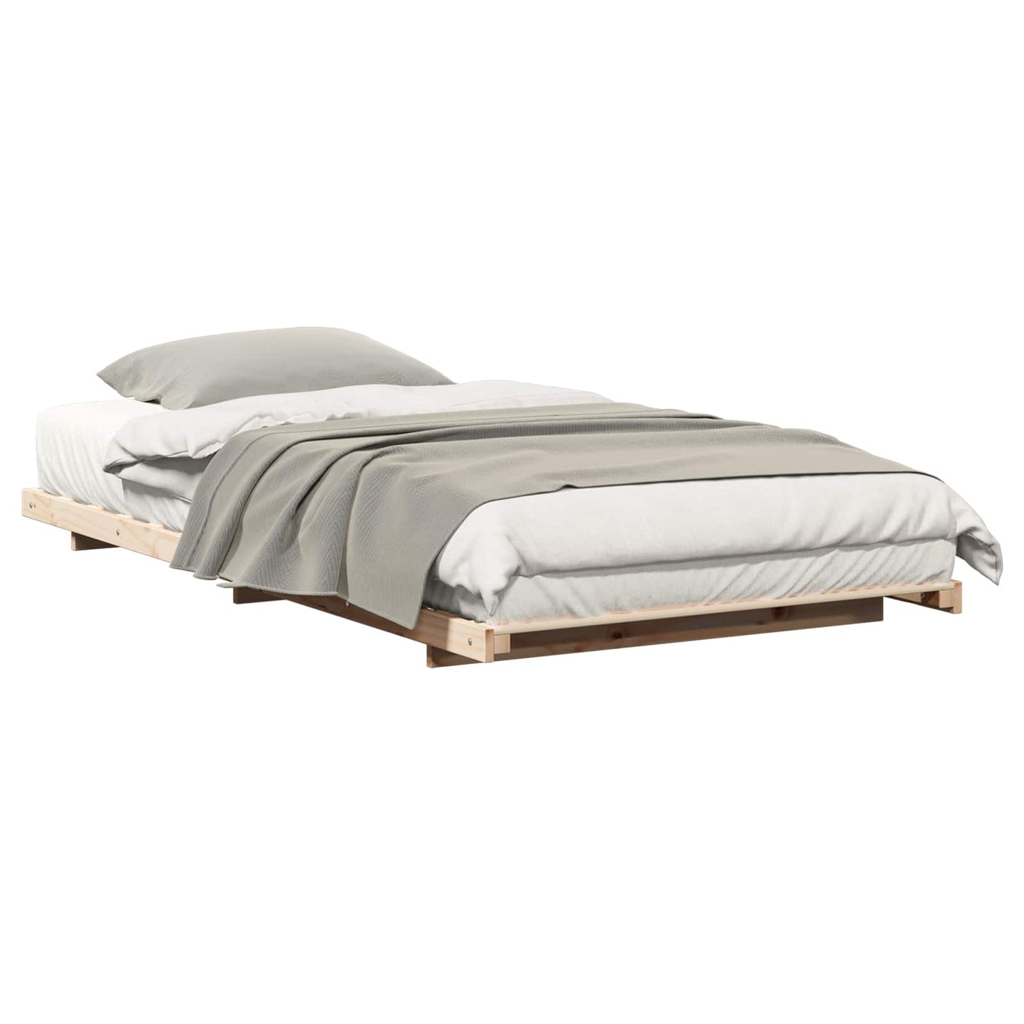 Bed Frame Brown 90 x 210 cm Solid Pine Wood