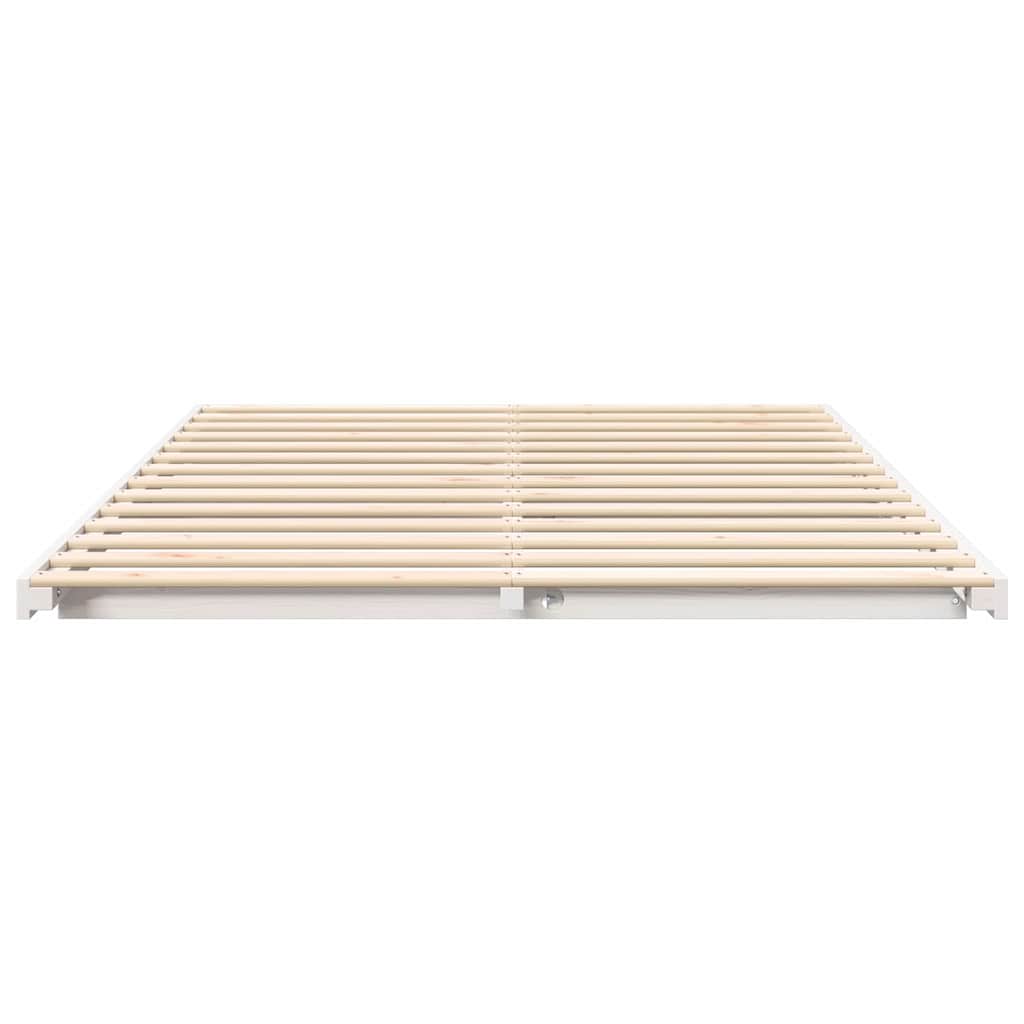 Bed Frame White 160 x 210 cm Solid Pine Wood