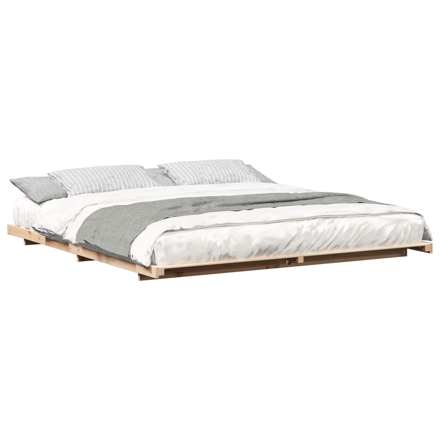 Bed Frame Brown 180 x 210 cm Solid Pine Wood