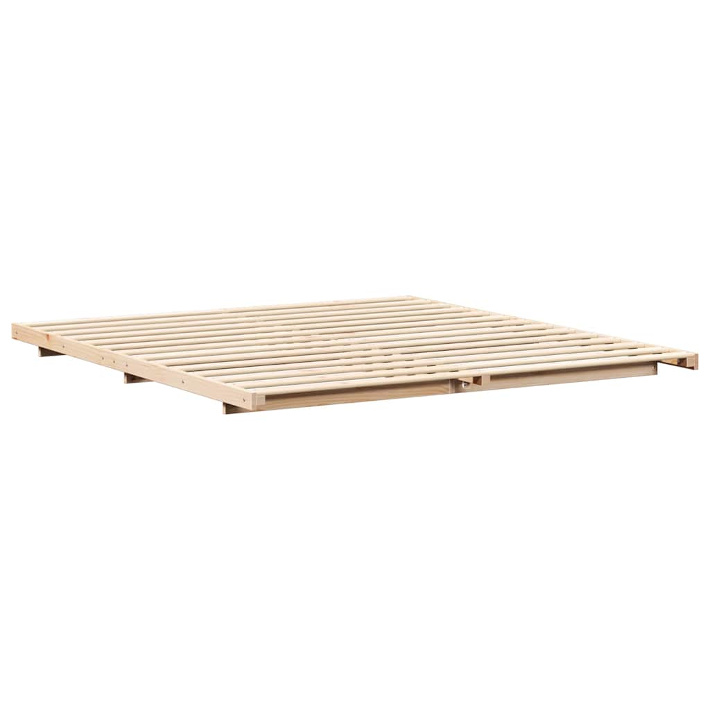 Bed Frame Brown 180 x 210 cm Solid Pine Wood