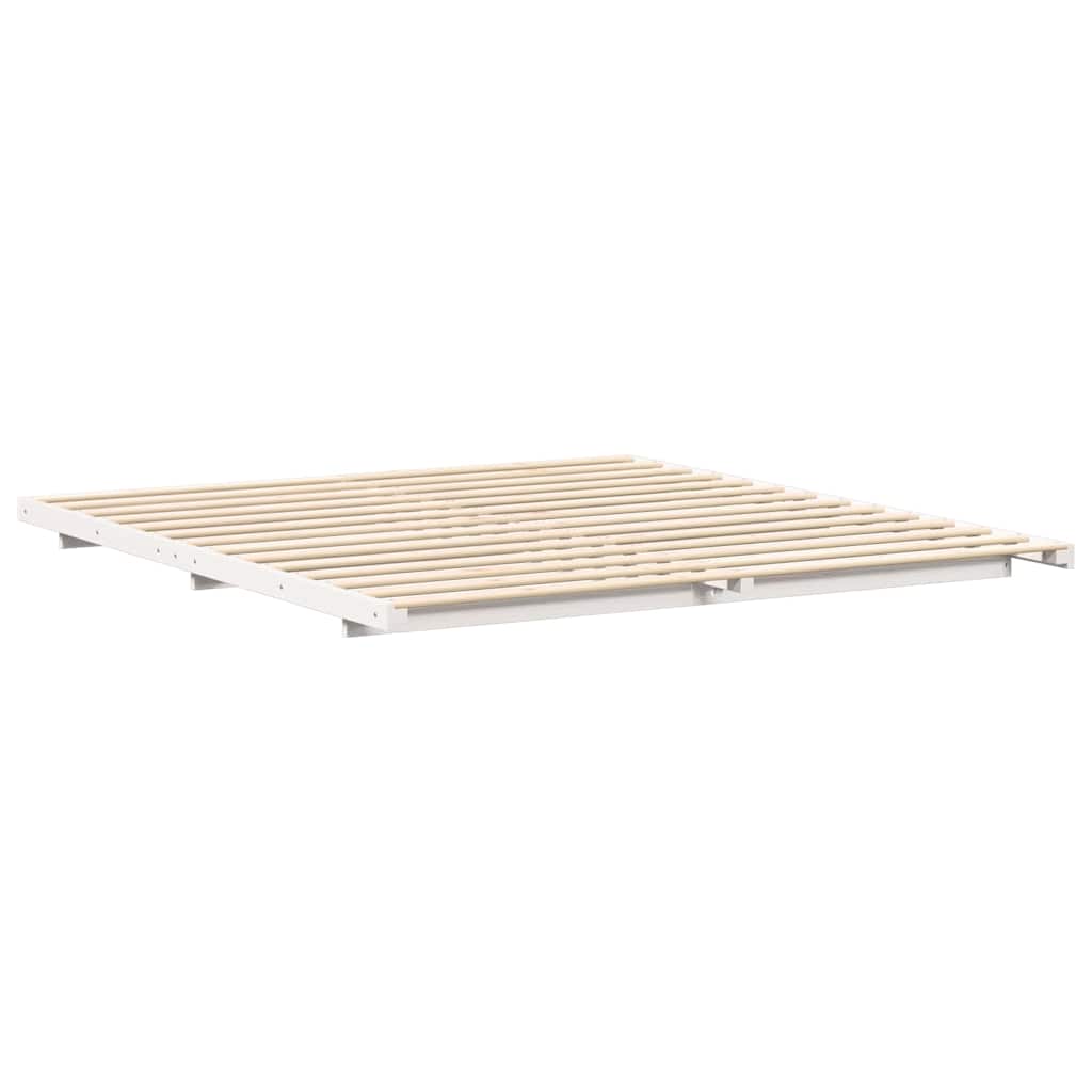 Bed Frame White 180 x 210 cm Solid Pine Wood