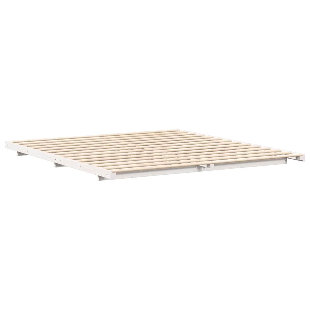 Bed Frame White 180 x 210 cm Solid Pine Wood
