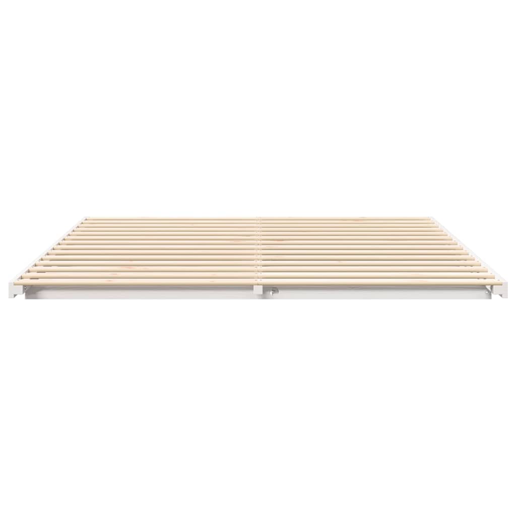 Bed Frame White 180 x 210 cm Solid Pine Wood