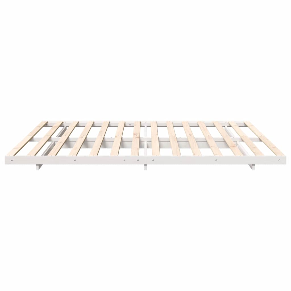 Bed Frame White 180 x 210 cm Solid Pine Wood