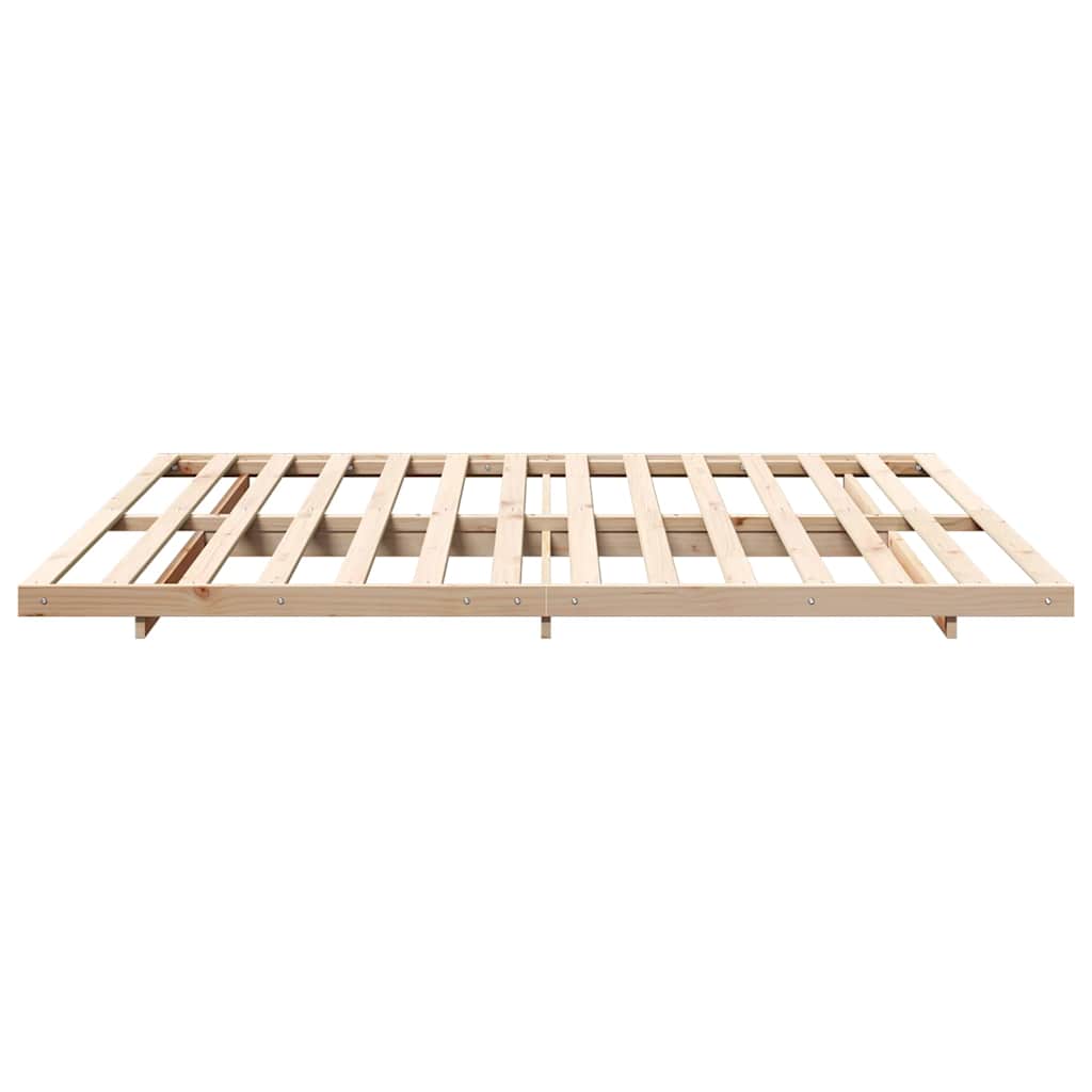 Bed Frame Brown 200 x 210 cm Solid Pine Wood