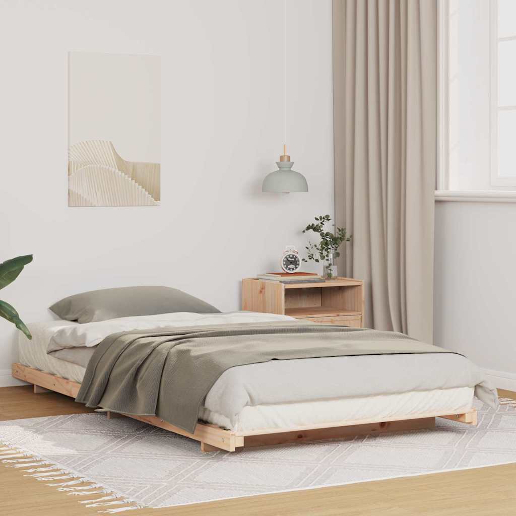 Bed Frame Brown 80 x 220 cm Solid Pine Wood