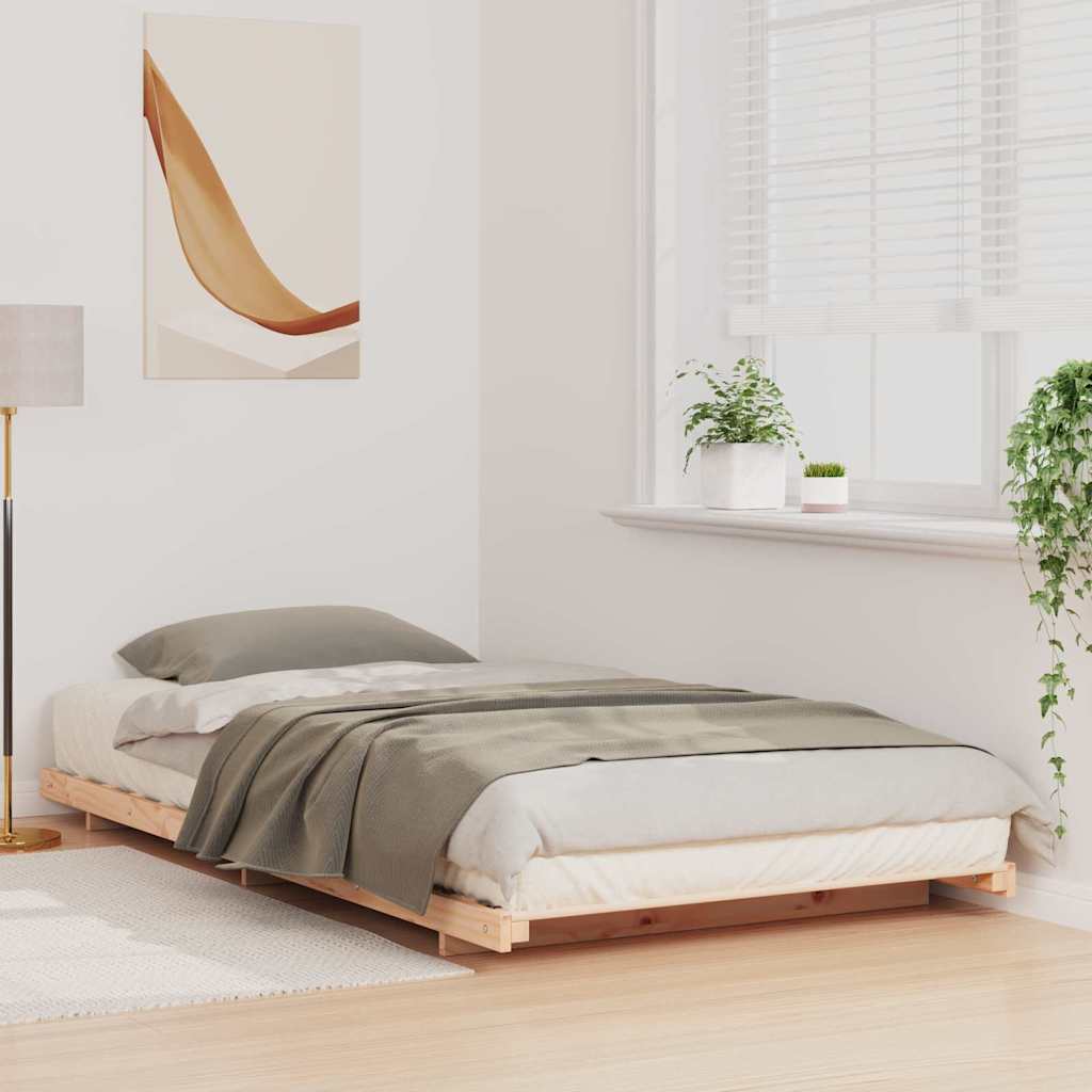 Bed Frame Brown 80 x 220 cm Solid Pine Wood
