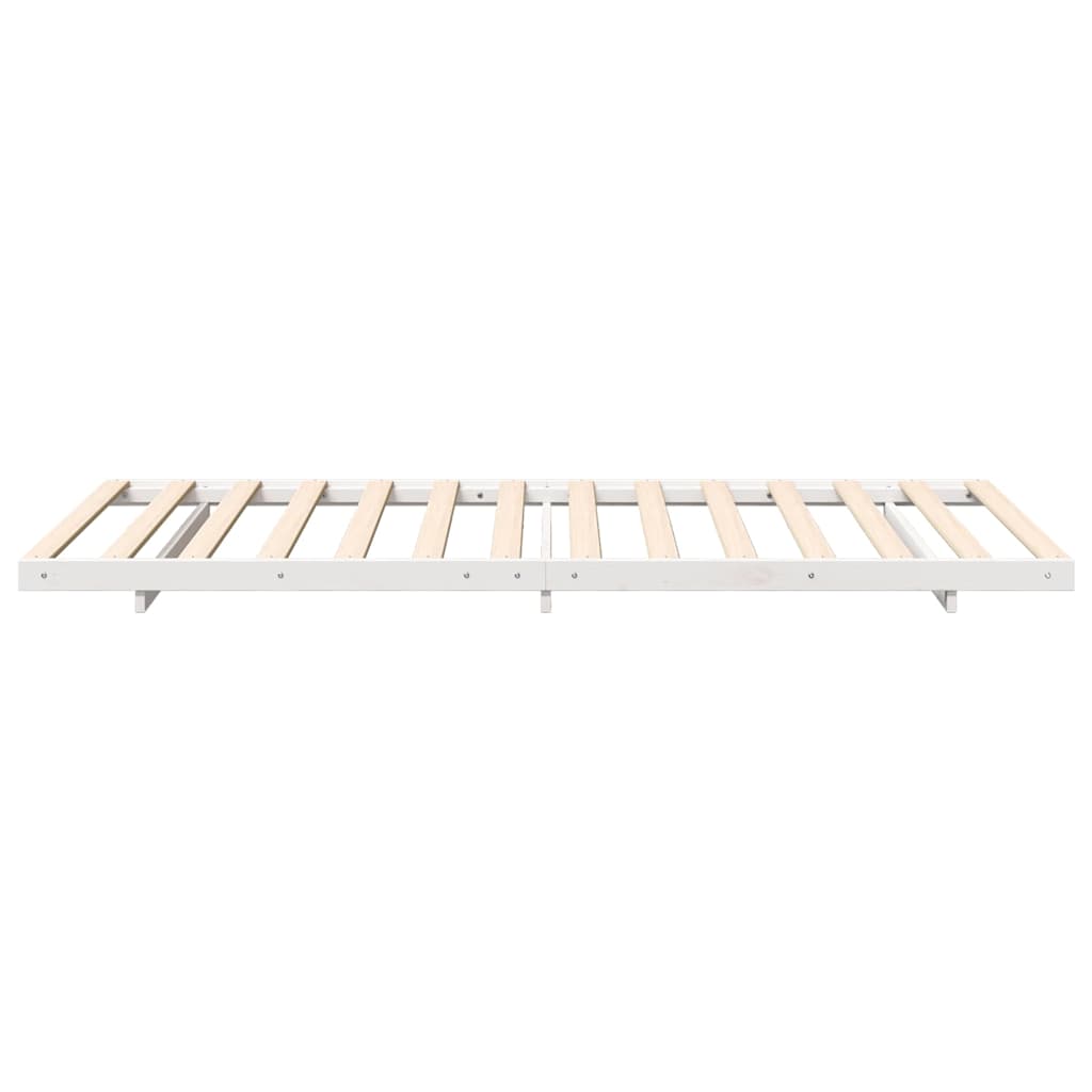 Bed Frame White 100 x 220 cm Solid Pine Wood