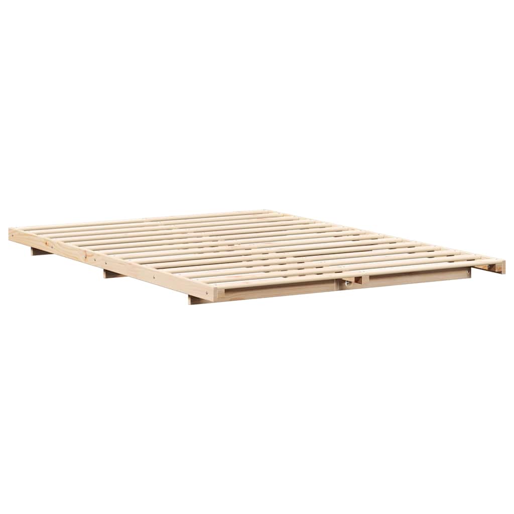 Bed Frame Brown 140 x 220 cm Solid Pine Wood