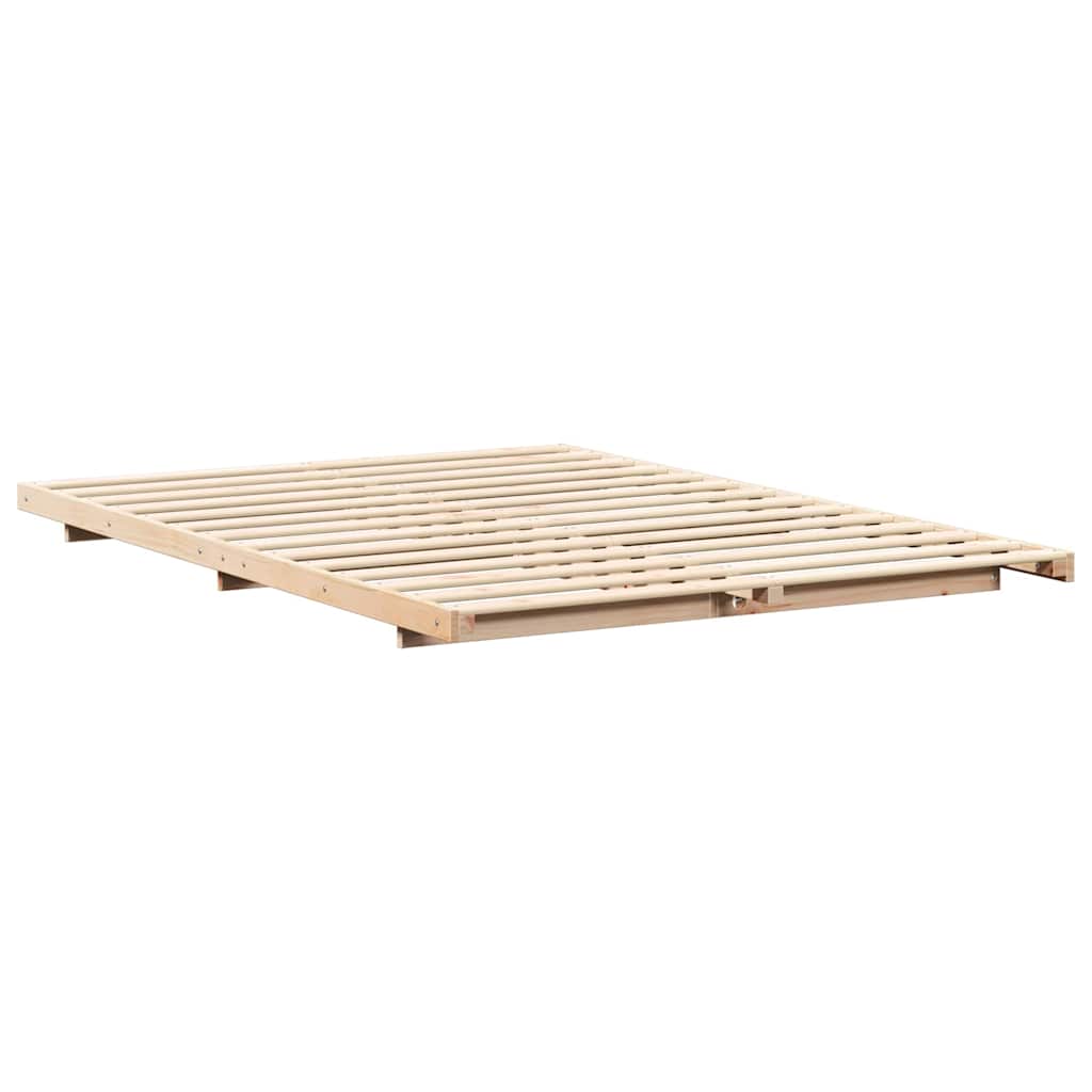 Bed Frame Brown 140 x 220 cm Solid Pine Wood