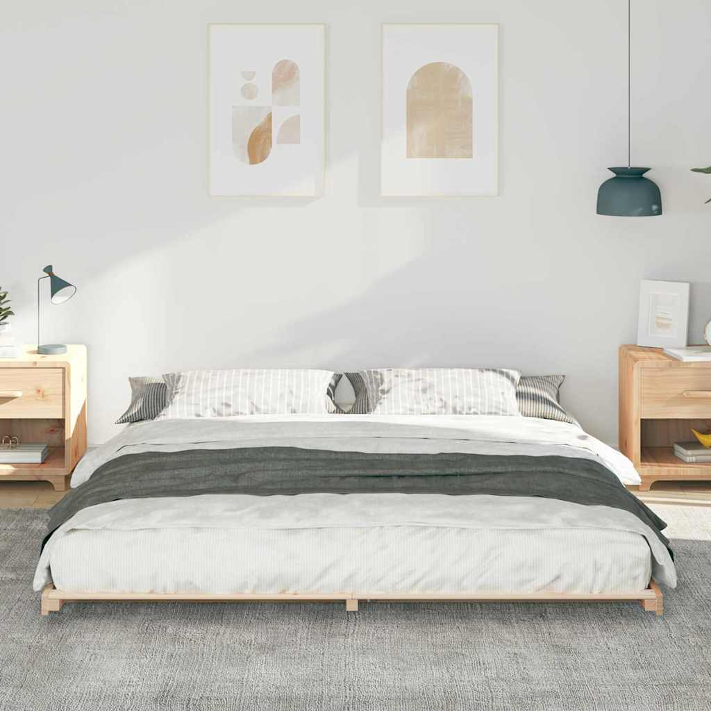 Bed Frame Brown 180 x 220 cm Solid Pine Wood