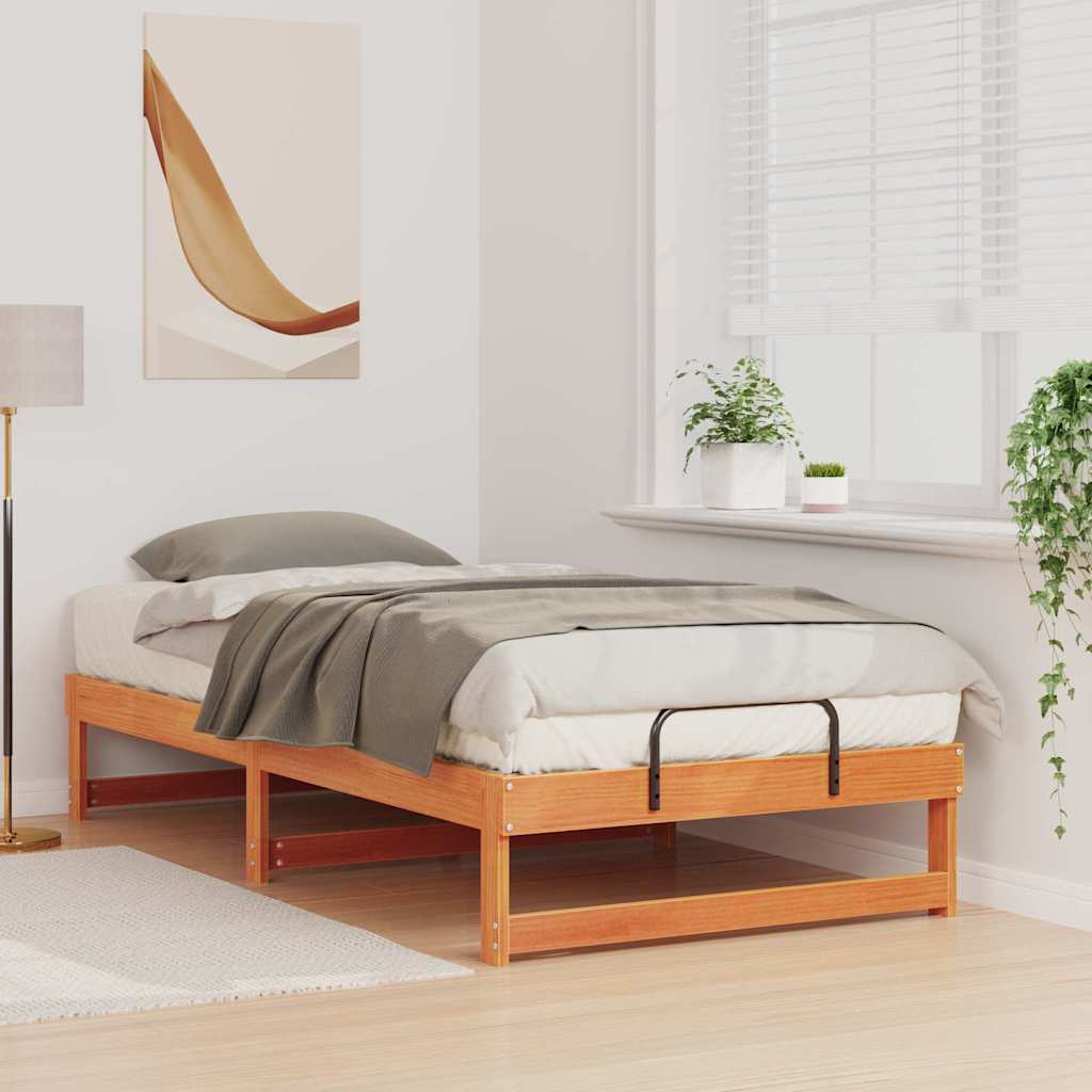 Bed Frame Brown 90 x 200 cm Solid Pine Wood