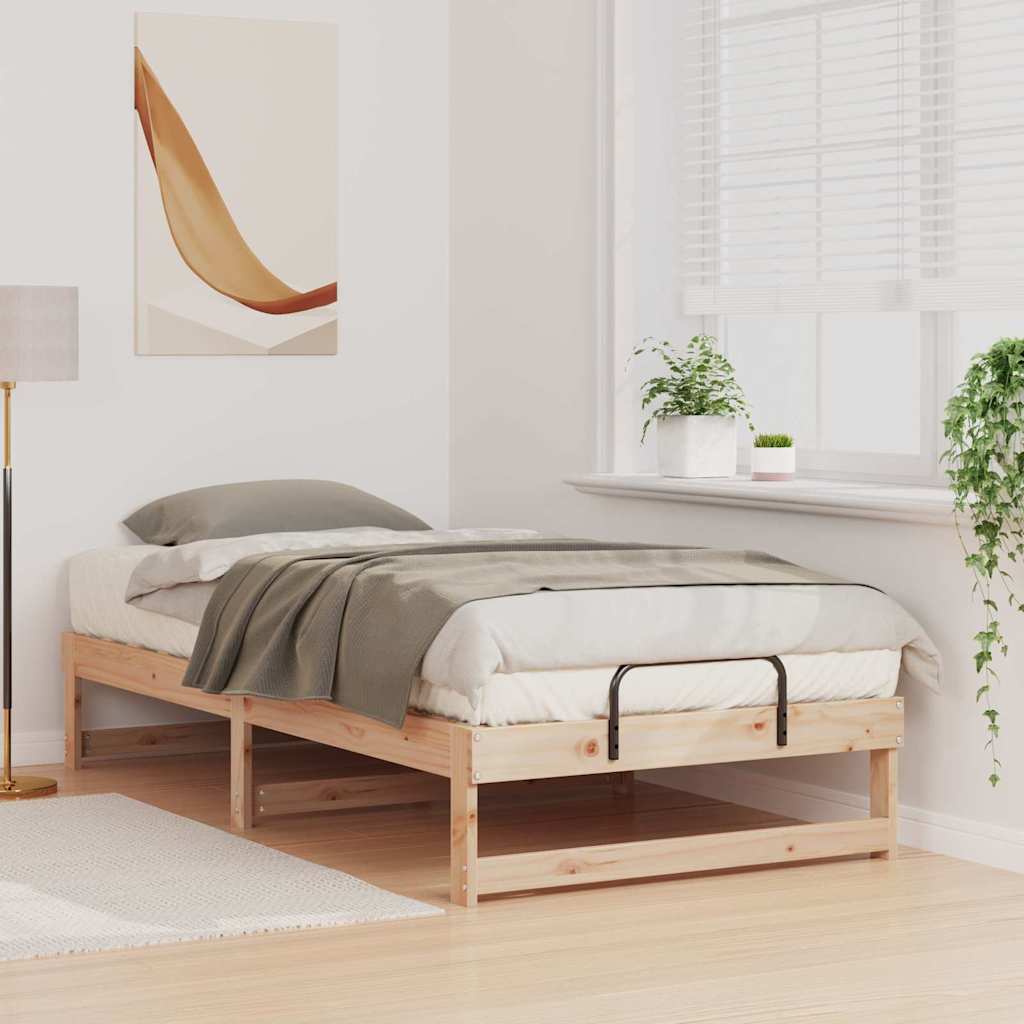 Bed Frame Brown 90 x 190 cm Solid Pine Wood
