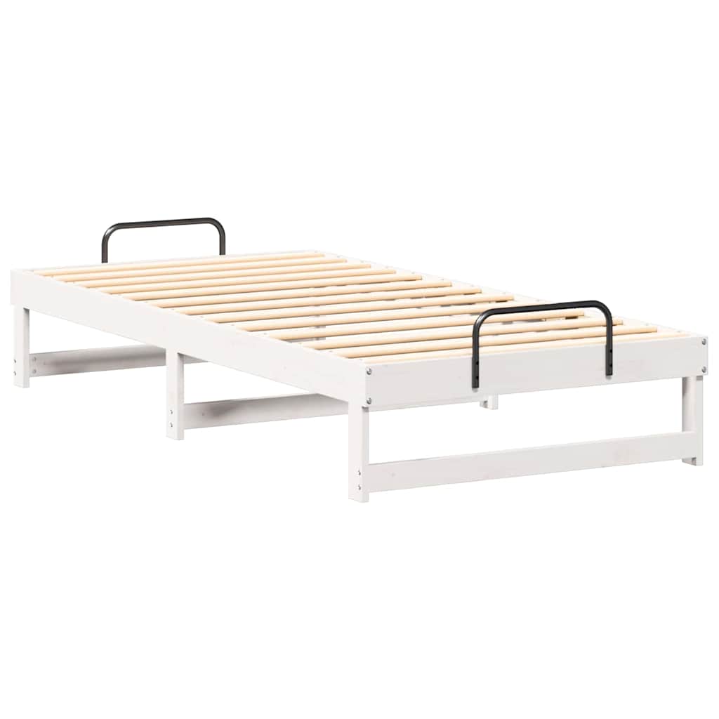Bed Frame White 90 x 190 cm Solid Pine Wood