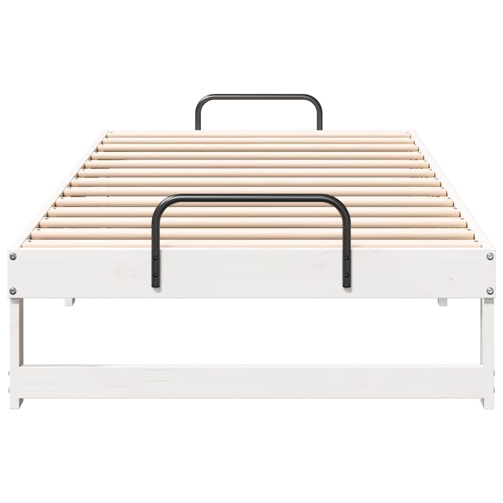 Bed Frame White 90 x 190 cm Solid Pine Wood