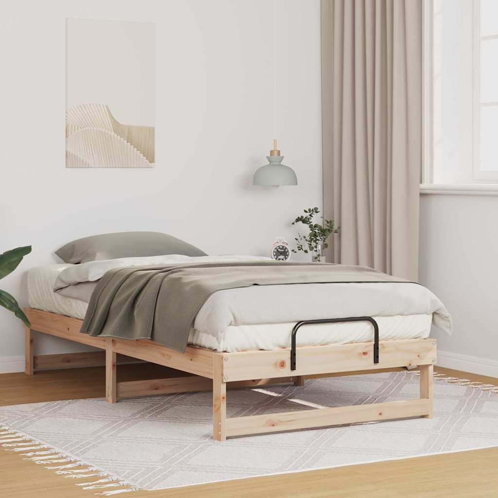 Bed Frame Brown 75 x 190 cm Solid Pine Wood