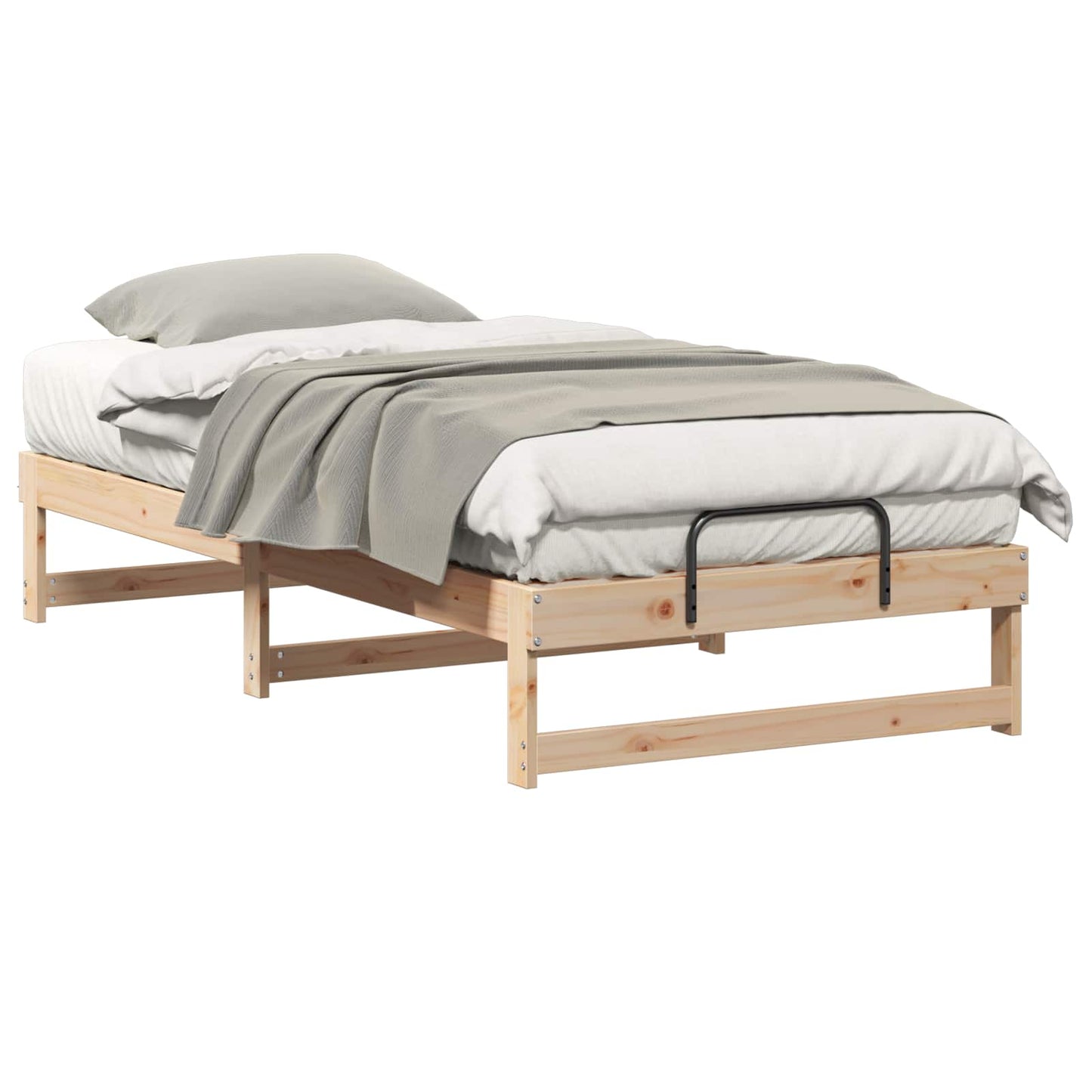Bed Frame Brown 75 x 190 cm Solid Pine Wood