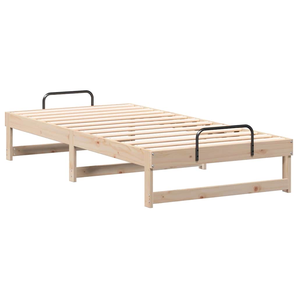 Bed Frame Brown 75 x 190 cm Solid Pine Wood