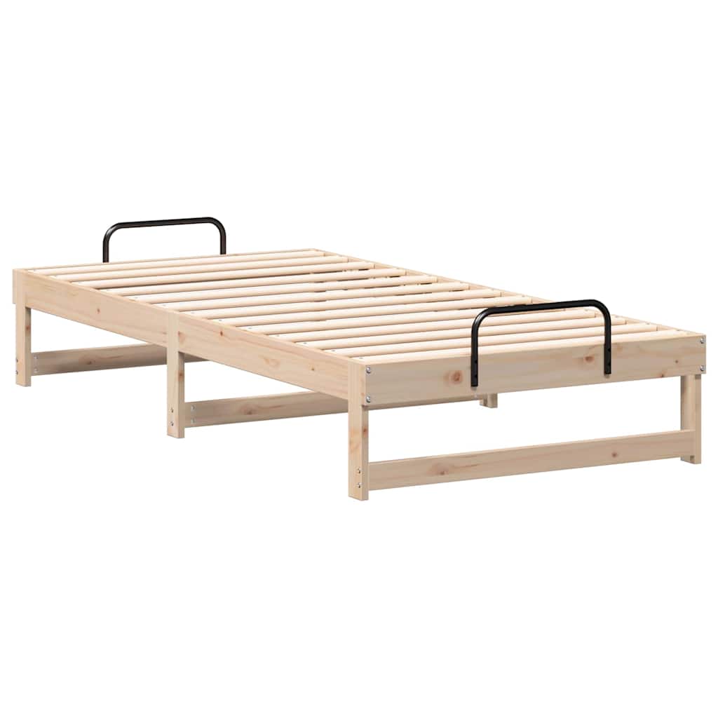 Bed Frame Brown 75 x 190 cm Solid Pine Wood