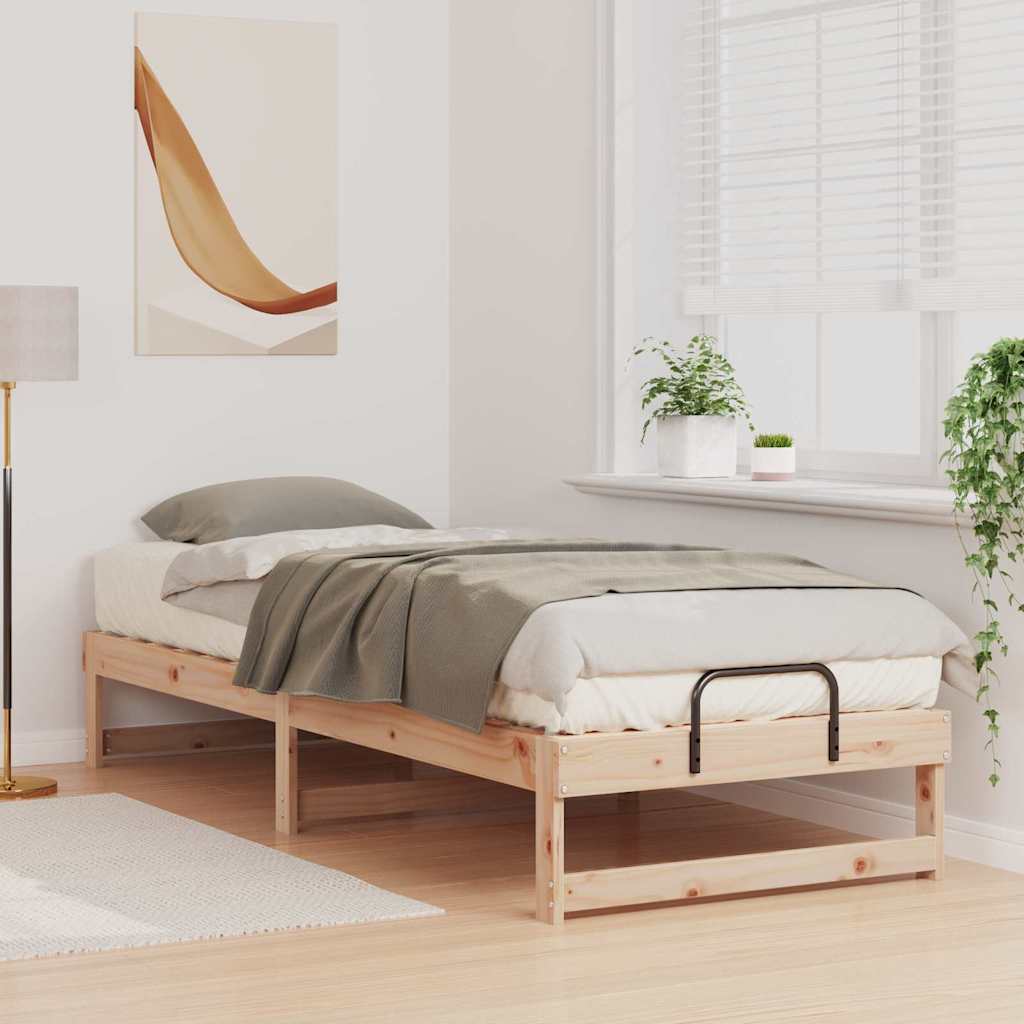 Bed Frame Brown 80 x 210 cm Solid Pine Wood
