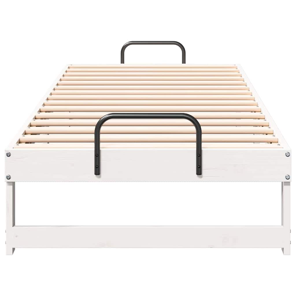 Bed Frame White 80 x 210 cm Solid Pine Wood
