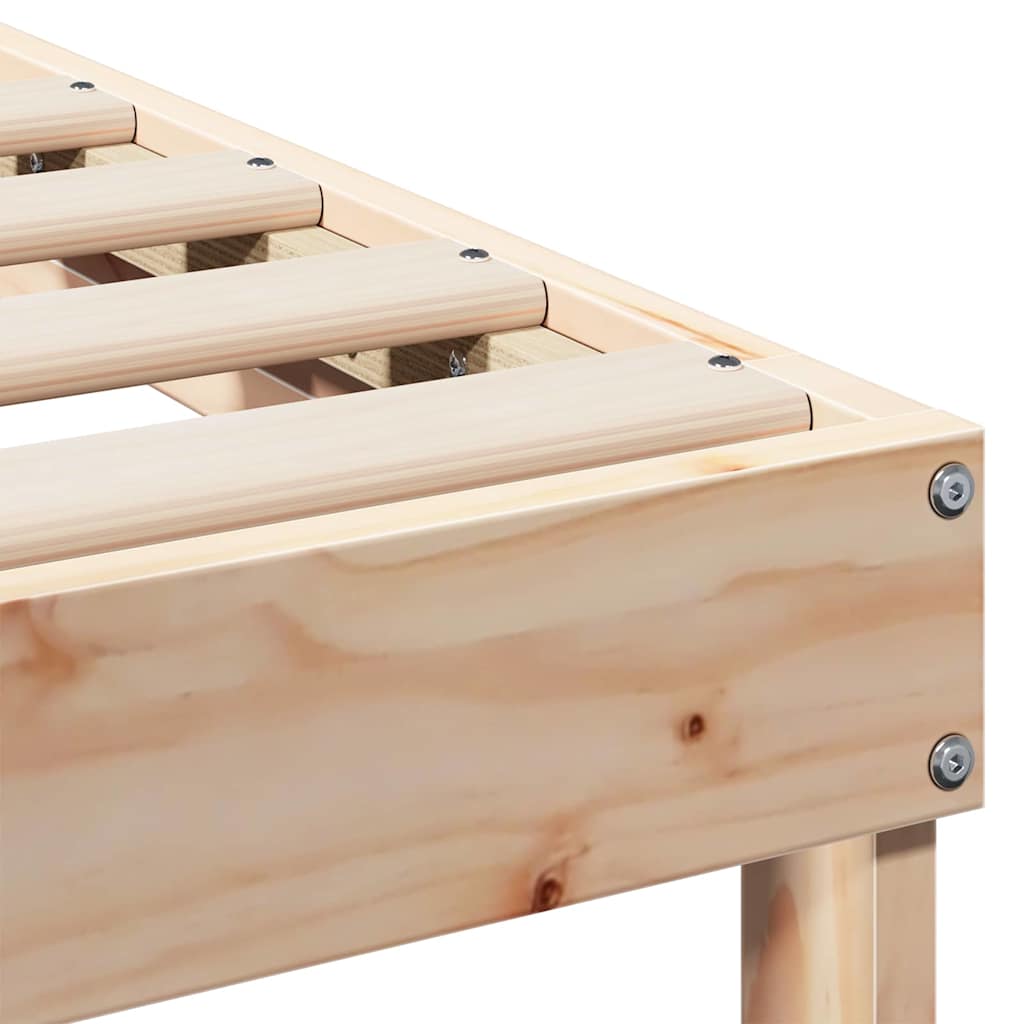 Bed Frame Brown 90 x 210 cm Solid Pine Wood