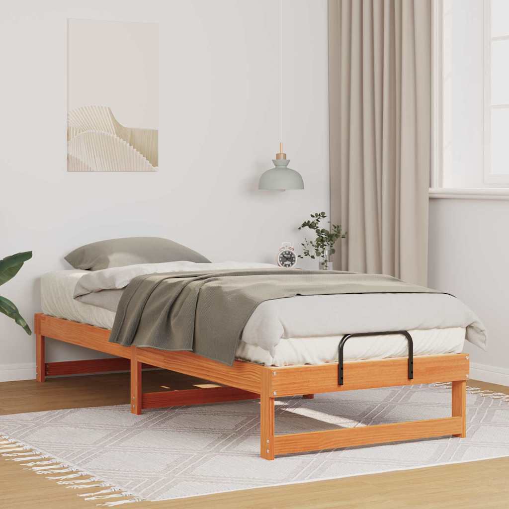 Bed Frame Brown 90 x 210 cm Solid Pine Wood
