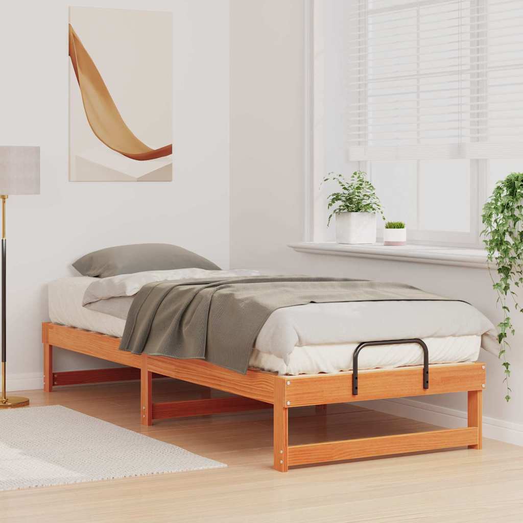 Bed Frame Brown 90 x 210 cm Solid Pine Wood