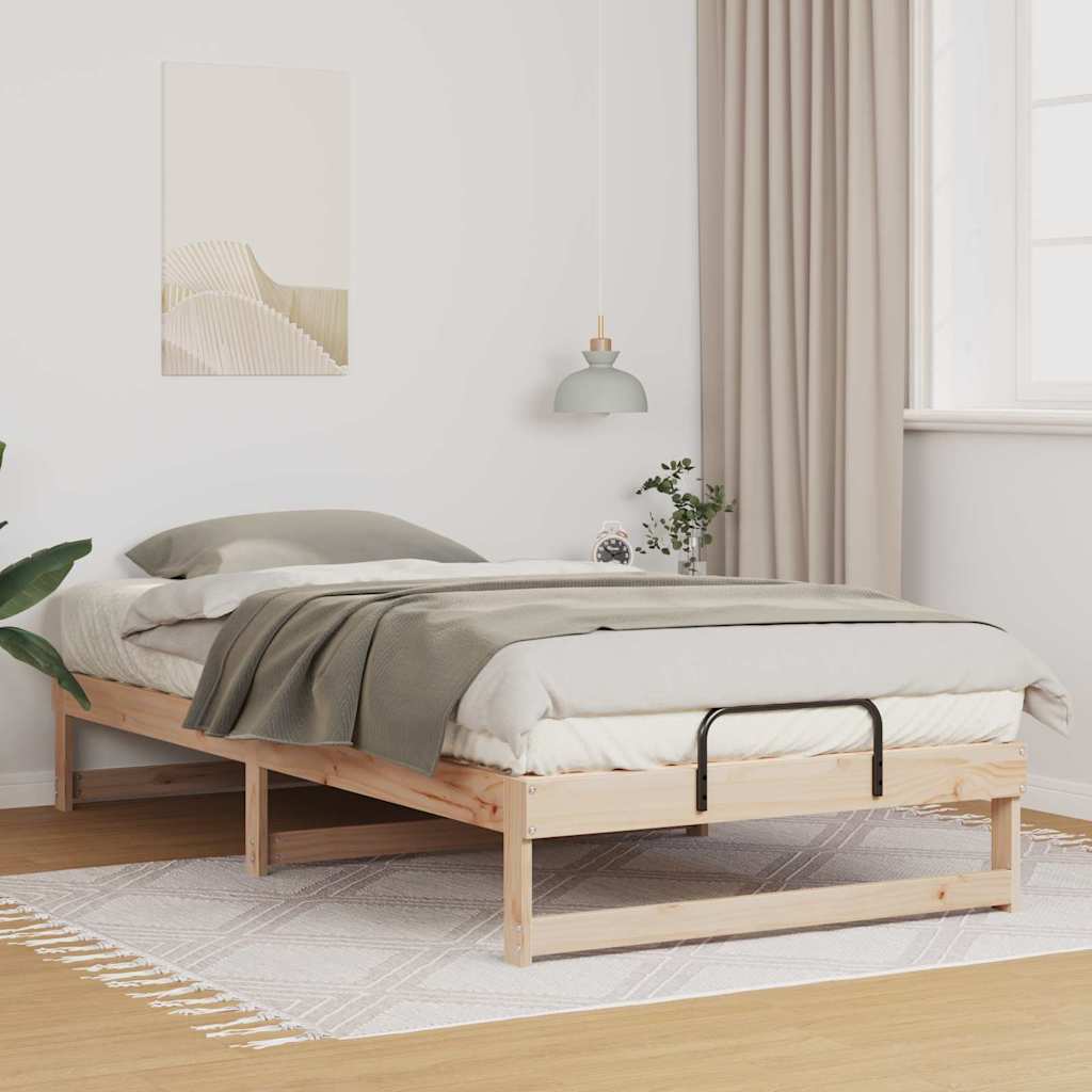 Bed Frame Brown 100 x 210 cm Solid Pine Wood